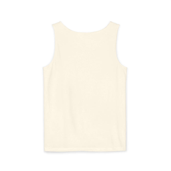 Ivory tank top made of 100% ringspun US cotton with relaxed fit, featuring medium fabric and comfort by SP Surf & Vibes.