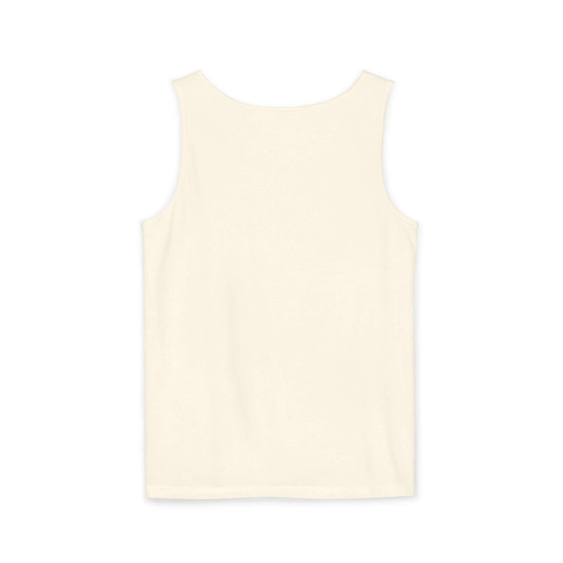 Ivory tank top made of 100% ringspun US cotton with relaxed fit, featuring medium fabric and comfort by SP Surf & Vibes.