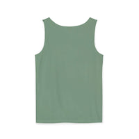 Light green SP Surf Vibes tank top made of 100% ringspun US cotton, medium fabric, relaxed fit, seen from the back.