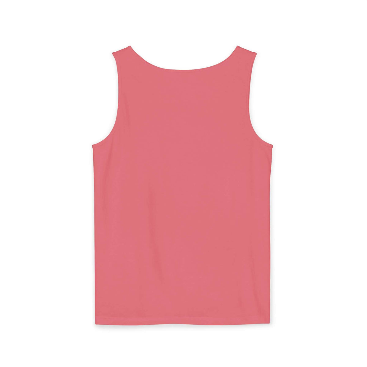 Watermelon pink tank top in 100% ringspun US cotton, medium fabric, relaxed fit, Comfort Colors 9360 style, back view.