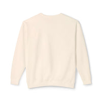 Ivory Emblem Sweatshirt back view, featuring relaxed fit and lightweight ringspun cotton for ultimate comfort and beachy charm.