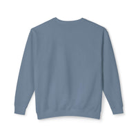 Blue sweatshirt with a relaxed fit and garment-dyed fabric, featuring 100% ringspun cotton for comfort and style.