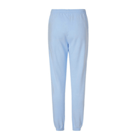 Hydrangea blue sweatpants with relaxed fit and garment-dyed fabric, featuring a salty palm emblem for a beachy touch.