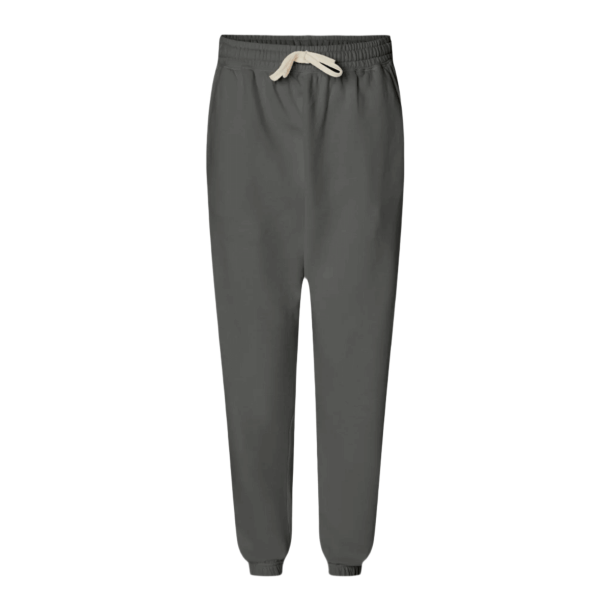 Gray sweatpants with a beachy palm emblem on the thigh, made from lightweight, garment-dyed cotton fleece for ultimate comfort.